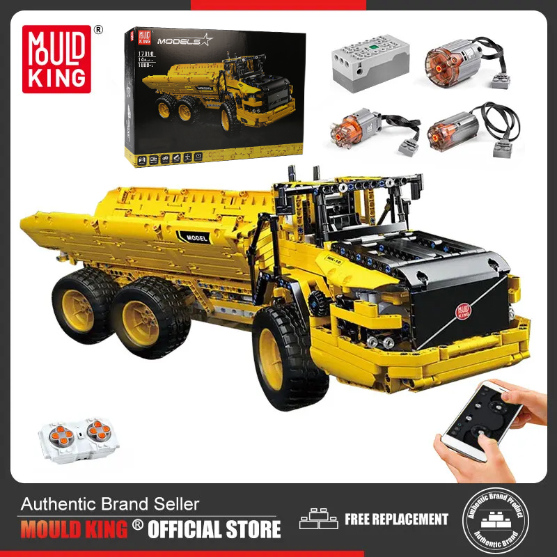 Dump Truck Toy - Mold KING 17010การวิเคราะห์รถวิศวกรรมยานพาหนะของเล่น APP RC รถบรรทุกชุดบล็อก