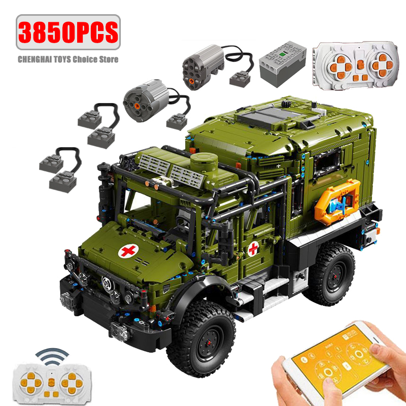 Heavy Equipment Lego - 3850PCSการวิเคราะห์รีโมทคอนโทรลOff-Roadรถกู้ภัยBuilding Blocksชุดเด็กประกอบรถบรรทุกของเล่นMOCอิฐของขวัญเด็ก
