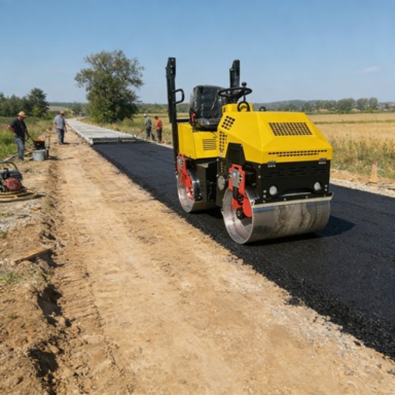 Heavy Equipment For Construction - รถบดถนนแบบดรัมเดี่ยว เครื่องบดอัดสั่นสะเทือนสำหรับงานหนัก รถบดดินและแอสฟัลต์ อุปกรณ์ก่อสร้าง เครื่องยนต์ดีเซล