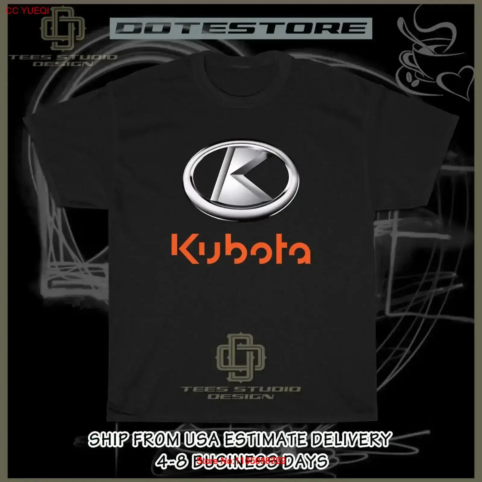 Heavy Equipment Kubota - เสื้อยืดผู้ชายลายโลโก้เครื่องจักรกลหนักคูโบต้าใหม่ สไตล์อเมริกันวินเทจ ยี่ห้อ Dotees ผ้าดีไซน์เนอร์ ลุควินเทจยืดหยุ่น