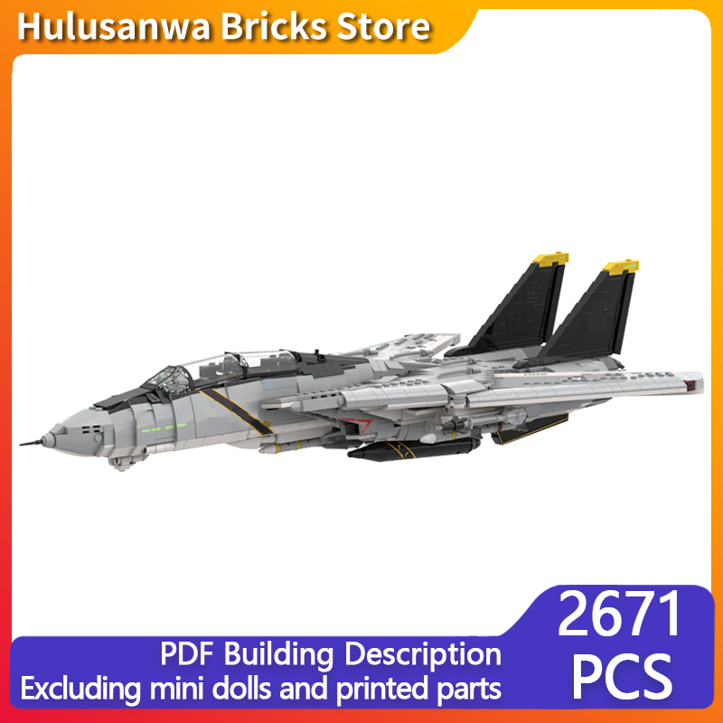 Heavy Equipment Lego - เครื่องบินรบหนัก F-14A รุ่น MOC ตัวต่ออิฐบล็อก อุปกรณ์สงคราม