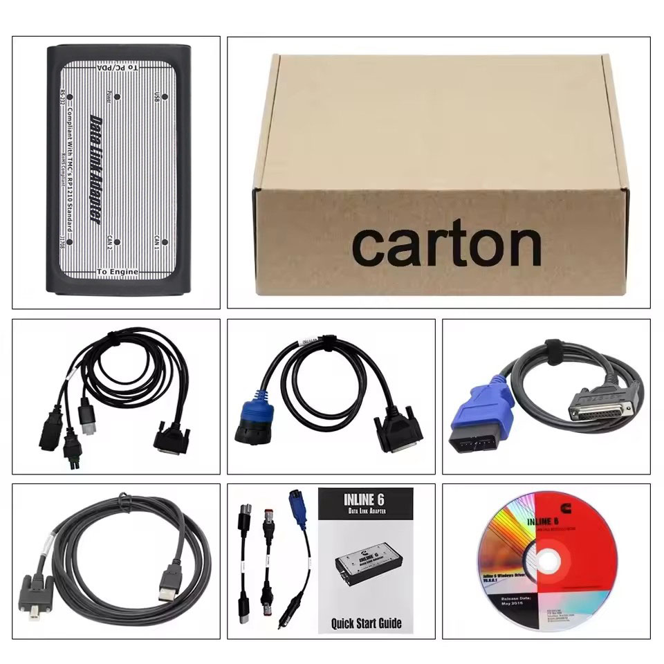 Heavy Equipment Repair - สายเคเบิล OBD2 สำหรับเครื่องมือวินิจฉัยรถบรรทุกหนัก Cummins INLINE 6
